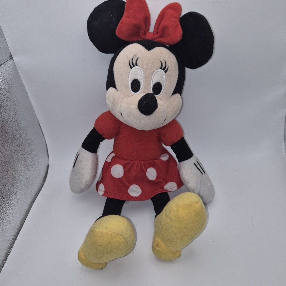 Disney Minnie Mouse Plush Kohl's Cares Red Polka Dot Dress Stuffed Animal 14in